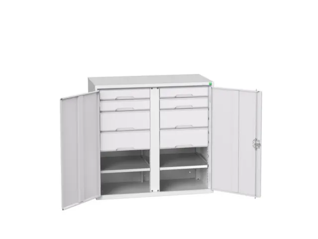 universele kast,HxBxD 1000x1050x550mm,2xStalen bodem,8lade(n)