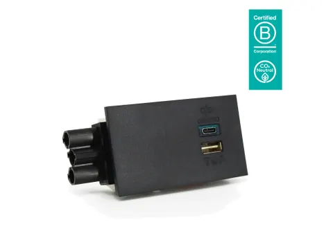 Lader USB type A+C 30W - 103 Zwart voor Bento desktop locker