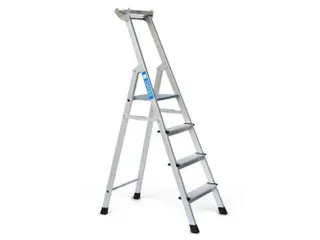staande trap eenzijdig 4treden stand H 0 99m balk L 1 83m aluminium - 2