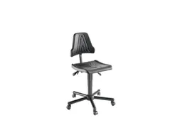 Werkplaatsstoel 485-625mmx420mmx440mm Pu-Zitting Zwart Wielen