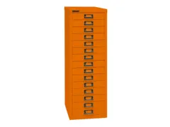 kantoor-ladekast HxBxD 860x279x380mm 15 laden romp oranje staal