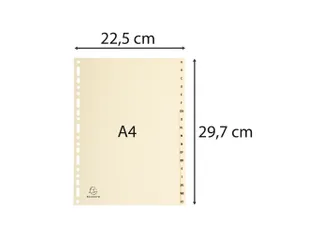 Tabbladen karton 155 g 18 tabs A-Z ivoor - 4
