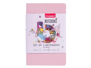 Notitieboek Bruynzeel A6 40vel glitter assorti set van 3 stuks - 1