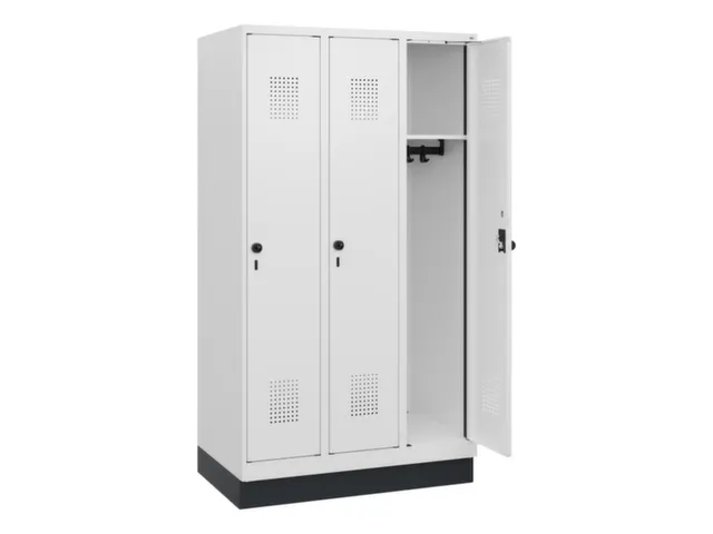 schoollocker,HxBxD 1630x900x500mm,3vak,vak B 300mm,draaigrendel,sokkel