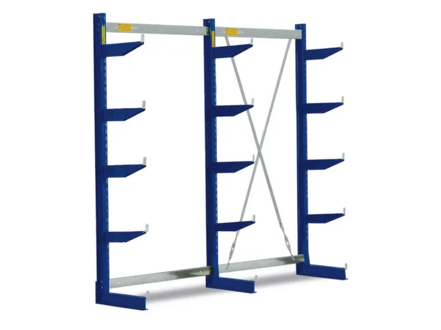 Draagarmstelling 1980x2557x700mm 5etages 420kg/etage Ral5010