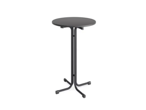 statafel,HxØ 1090x700mm,rond,4voeten antraciet,blad MDF antraciet