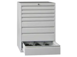 ladekast HxBxD 1000x715x600mm 8laden slot RAL7035 front RAL7016