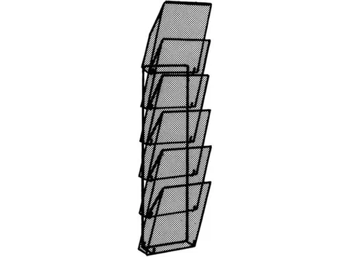 Prospectushouder Acryl 1130x230x190mm 6 Din A4 Bakken Frame Lichtgrijs