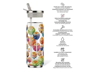 Thermosbeker Les Artistes Paris blik 500ml Chupa Pops met rietje - 2
