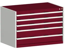 ladekast HxBxD 700x1050x750mm 5laden romp RAL7035 front RAL3004