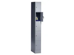 lockerkast,HxBxD 1950x240x480mm,1x5vakken,romp RAL7035,front RAL7035