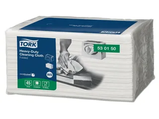 Reinigingsdoek Tork W8 Premium Heavy-Duty 1-laags 45 vel wit 530150 - 2