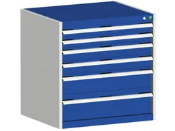 ladekast HxBxD 800x800x750mm 6laden romp RAL7035 front RAL5010