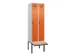 locker met bank,voor scheiding van kleding,HxBxD 2120x600x815mm,2vak