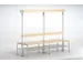banc double,HxLxP 1670x1500x725mm,barrettes en bois,RAL9006