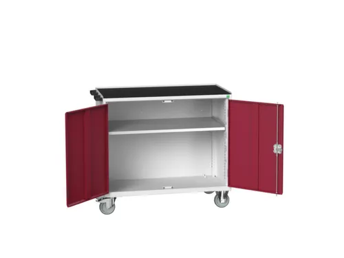 werkbank,verrijdbaar,HxBxD 965x1050x550mm,staalblad,uitrusting: 1kast