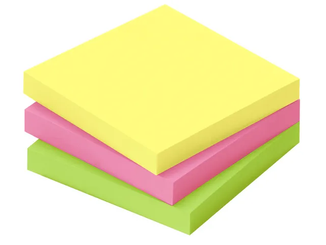 Bloc-mémo 75x75mm 3 x 100 feuillets 3 couleurs FSC