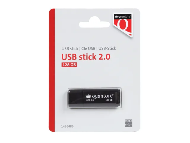 Quantore USB-stick 2.0 128GB Zwart