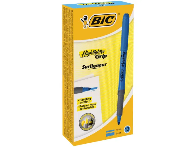 Surligneur Grip boîte de 12 pièces bleu