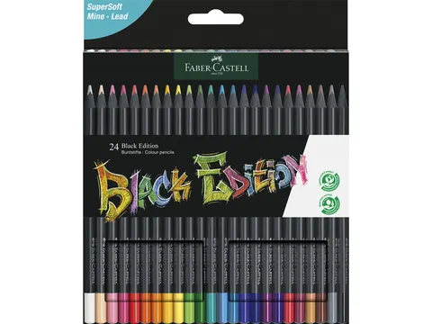 Kleurpotloden Faber-Castell Black Edition in kartonnen etui á 24 stuk