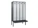 locker met bank,voor scheiding van kleding,HxBxD 2120x1200x815mm,4vak