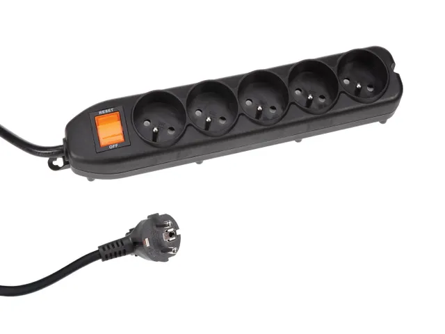 5-voudige Stekkerdoos Met Schakelaar - Zwart Penaarde