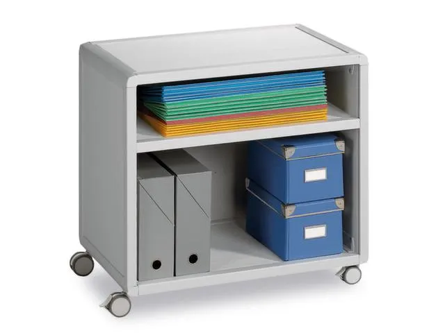 transportwagen,HxBxD 611x651x330mm,2vakken,1niveaus,1 OH,romp grijs