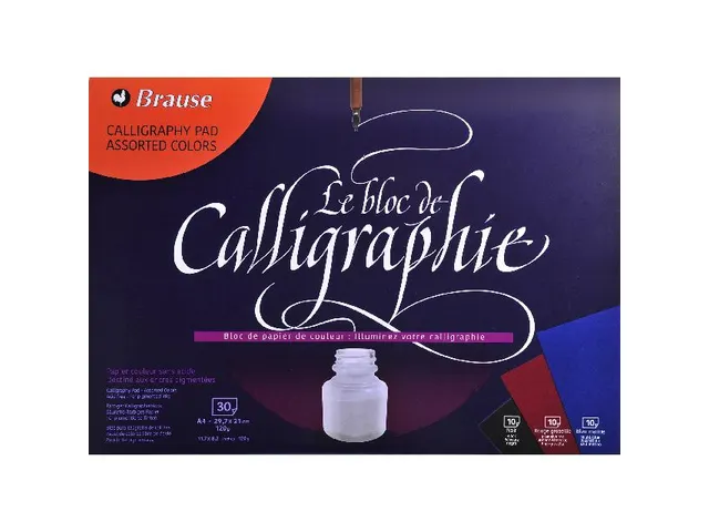 Kalligrafie blok -3 kleuren 30bl 125g A4