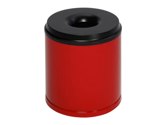 prullenmand zelfblussend 30 liter HxØ 390x375mm kop zwart rood