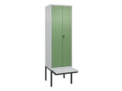 Armoire vestiaire EPI avec banc HxlxP 2120x600x815mm 2compart.