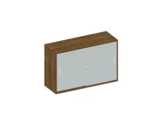 Schuifdeurkast 770x1200x430mm Romp Noten Decor Front Lichtgrijs