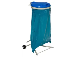 Afvalverzamelaar 120 Liter Enkelvoudig Verrijdbaar Deksel Blauw - 1