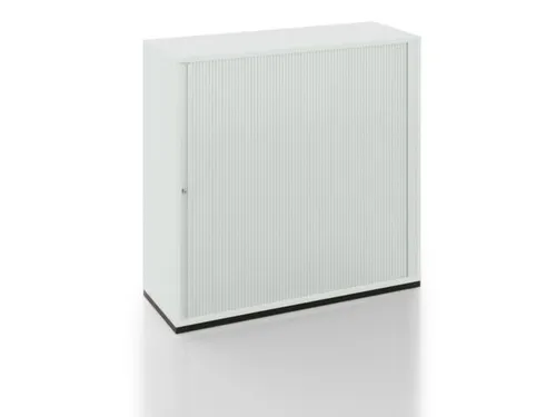 Jaloeziedeurkast 1200x1200x450mm Sokkel Kleur Zwart Decor Lichtgrijs