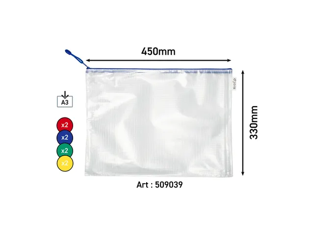 Opbergtas Djois met rits A3 assorti