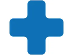 plaksymbool,plus,markering HxB 150x150mm,PVC,blauw