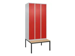 locker met bank,HxBxD 2120x900x815mm,3vak,vak B 300mm,cil.-slot