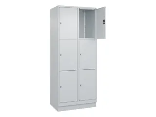 lockerkast,HxBxD 1950x800x500mm,2x3vakken,vak B 400mm,cil.-slot,sokkel - 1