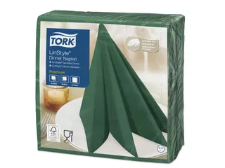 Tork 478847 Premium Linstyle Dinnerservet Donkergroen 600 Stuks - 1
