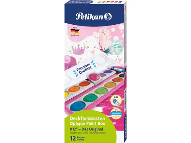 verfdoos 735/K12, glitter roze, 12 napjes