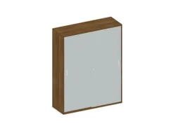 Schuifdeurkast 1540x1200x430mm Romp Noten Decor Front Lichtgrijs