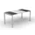 bureau HxBxD 750x1800x800mm blad zwart/wit rechthoekig 4-voeten wit