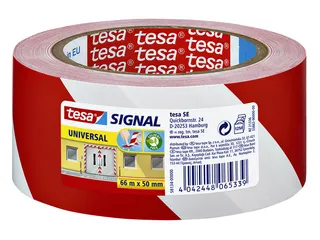Waarschuwingstape Tesa 58134 rood/wit 50mmx66m - 1