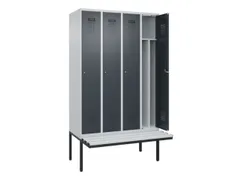 locker met bank,voor scheiding van kleding,HxBxD 2120x1200x815mm,4vak