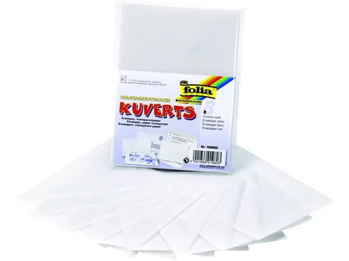Envelop Folia A6 115gr set à 8 stuks transparant