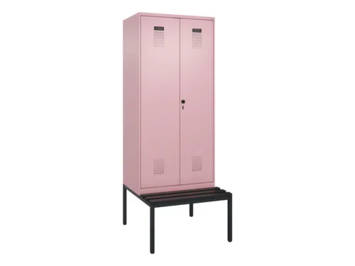 locker met bank,voor scheiding van kleding,HxBxD 2120x800x815mm,2vak
