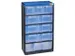 magazijnkast HxBxD 525x300x135mm 10laden behuizing zwart/blauw