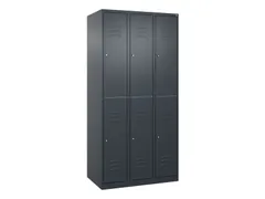 dubbeldekse locker,HxBxD 1850x900x500mm,3x2vak.,vak B 300mm,cil.-slot