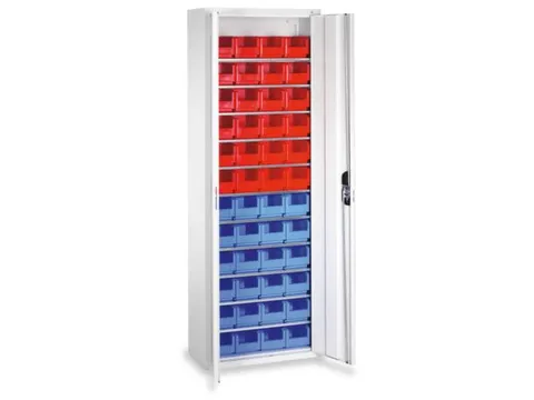 Stellingkast Staalplaat 1980x700x300mm 11 Legborden 48 Magazijnbakken