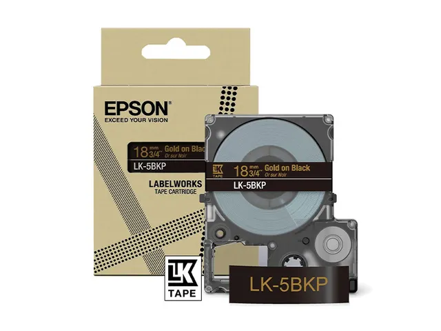 C53S672095 Epson 18mm zwart goud LK-5BKP lettertape metallic 9m
