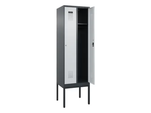 locker,HxBxD 2120x600x500mm,2vak,vak B 300mm,cil.-slot,voetonderstel